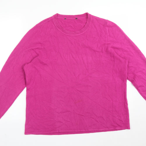 BONMARCHE Womens Purple  Acrylic Basic T-Shirt Size 20 Crew Neck