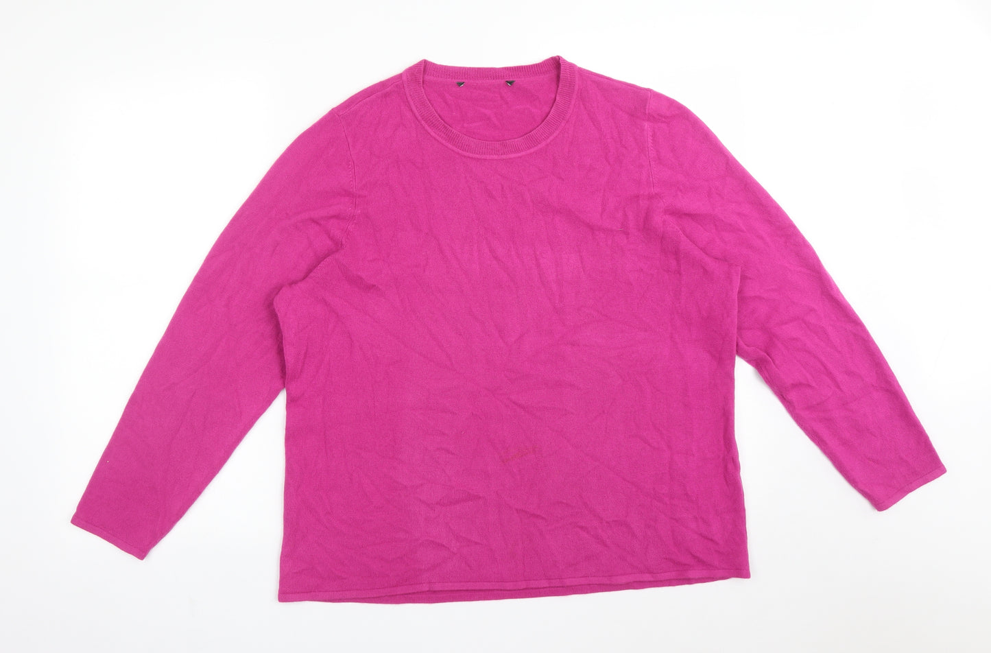BONMARCHE Womens Purple  Acrylic Basic T-Shirt Size 20 Crew Neck