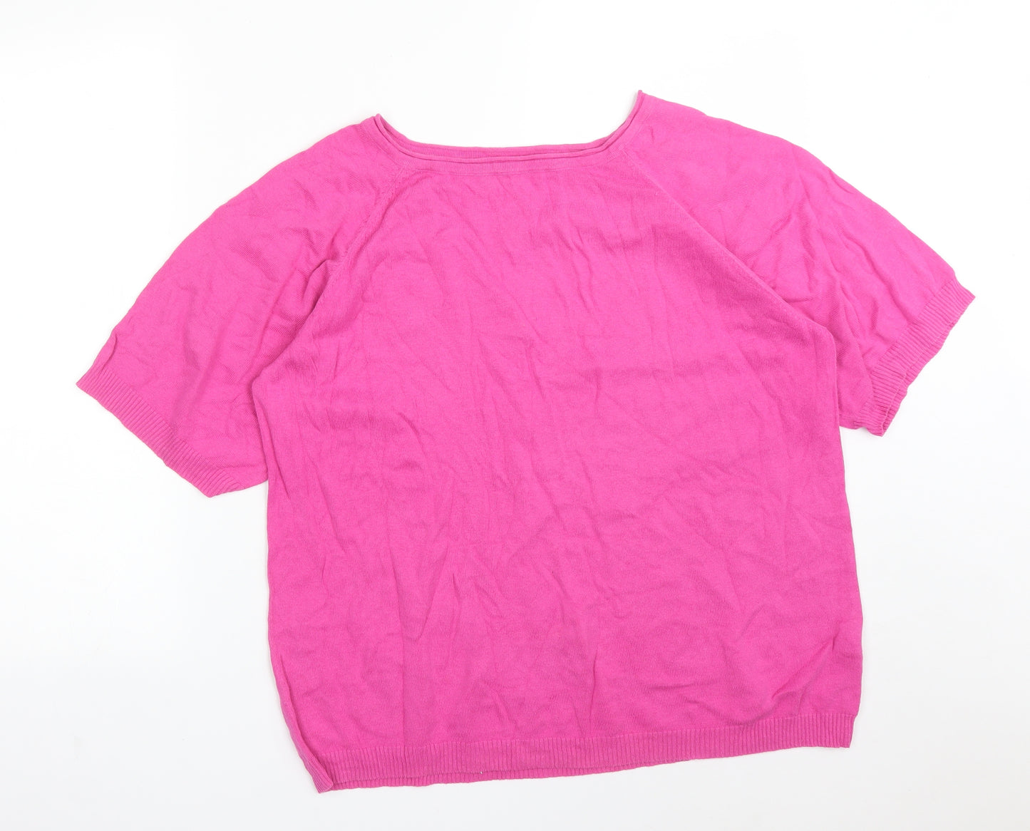 Zara Womens Pink  Cotton Basic T-Shirt Size S Round Neck