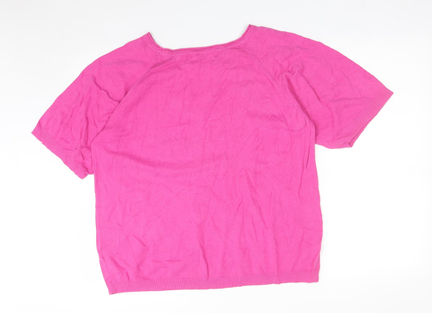 Zara Womens Pink  Cotton Basic T-Shirt Size S Round Neck