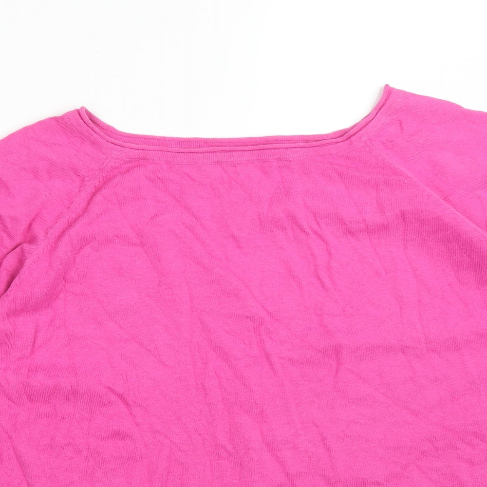 Zara Womens Pink  Cotton Basic T-Shirt Size S Round Neck