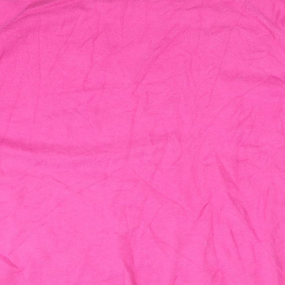Zara Womens Pink  Cotton Basic T-Shirt Size S Round Neck