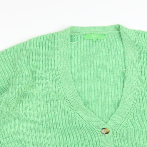 NEXT Womens Green V-Neck  Acrylic Cardigan Jumper Size S