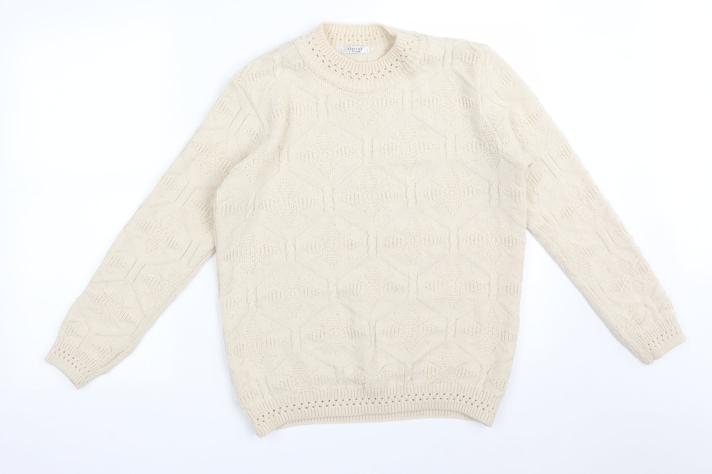 Berkertex Womens Beige Animal Print Acrylic Pullover Sweatshirt Size 12   - BEES
