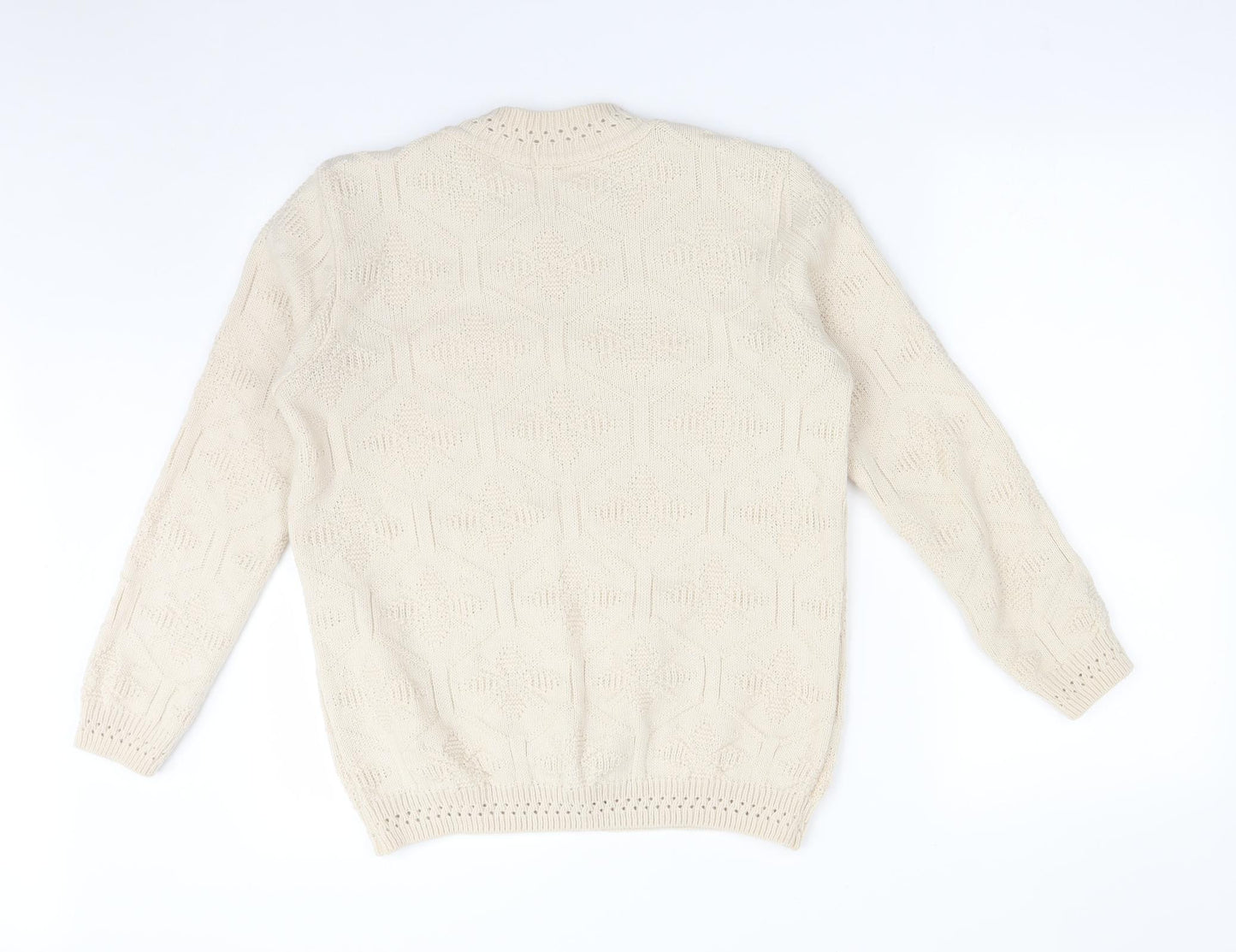 Berkertex Womens Beige Animal Print Acrylic Pullover Sweatshirt Size 12   - BEES