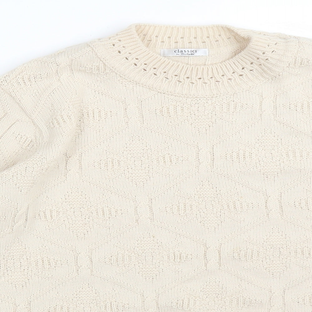 Berkertex Womens Beige Animal Print Acrylic Pullover Sweatshirt Size 12   - BEES