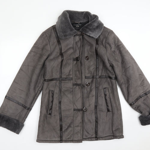 GABRIELLA VICENGA Womens Grey   Overcoat Coat Size 12