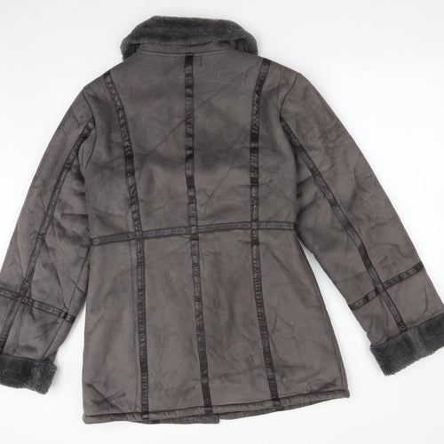 GABRIELLA VICENGA Womens Grey   Overcoat Coat Size 12