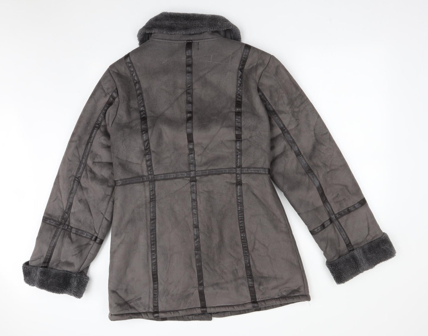 GABRIELLA VICENGA Womens Grey   Overcoat Coat Size 12