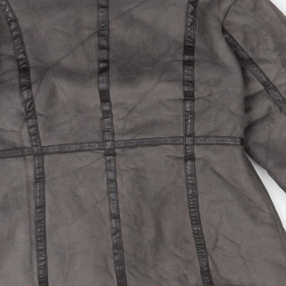 GABRIELLA VICENGA Womens Grey   Overcoat Coat Size 12