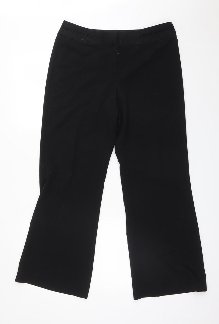 Debenhams Womens Black Polyester Dress Pants Trousers Size 12 L30 in Regular