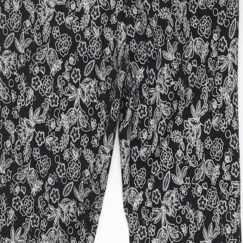 TU Womens Multicoloured Floral Cotton Dress Pants Trousers Size 12 L24 in Regular