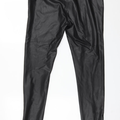 George Womens Black  Polyurethane  Leggings Size 16 L29 in