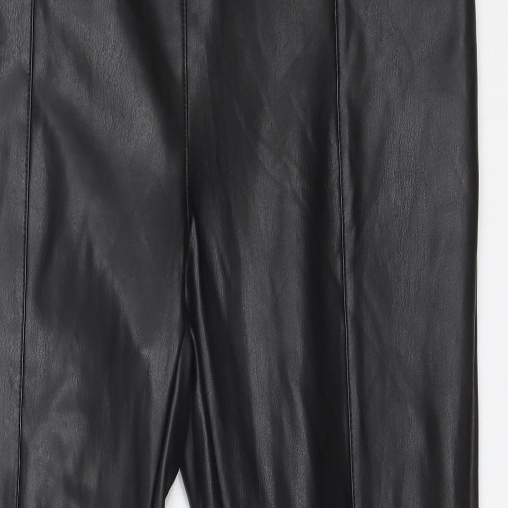 George Womens Black  Polyurethane  Leggings Size 16 L29 in
