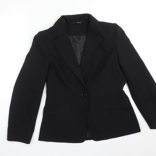 BHS Womens Black  Polyester Jacket Suit Jacket Size 10