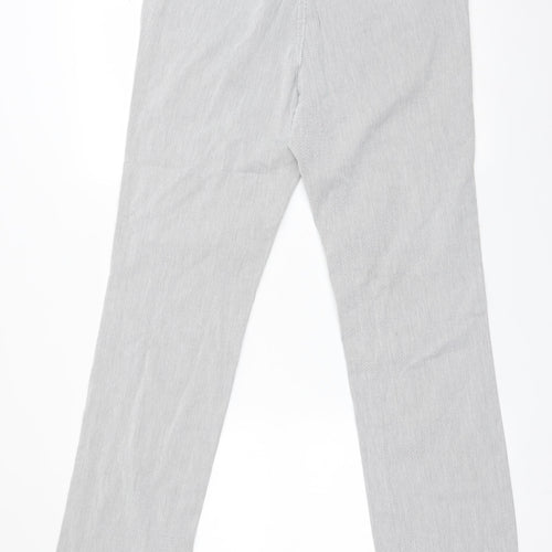 M&S Womens Multicoloured Striped Cotton Straight Jeans Size 10 L33 in Regular