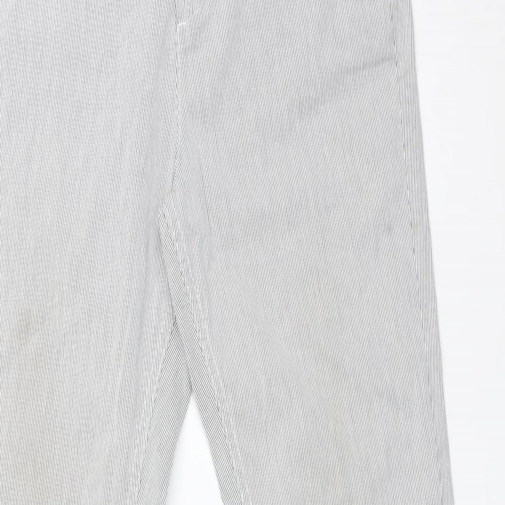 M&S Womens Multicoloured Striped Cotton Straight Jeans Size 10 L33 in Regular