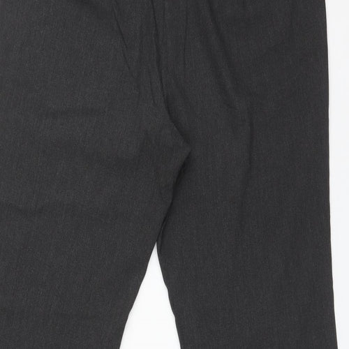 M&S Womens Grey  Polyester Dress Pants Trousers Size 14 L26 in Regular