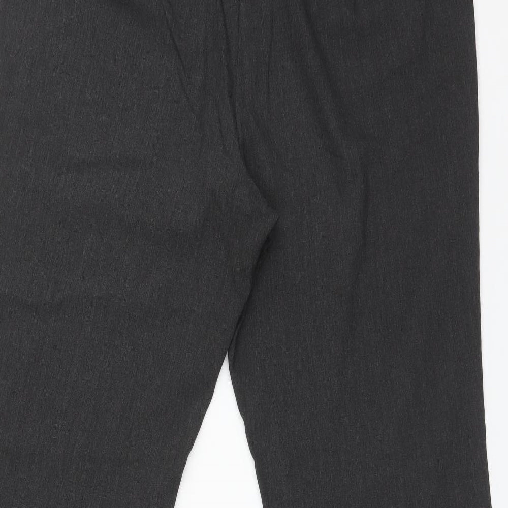 M&S Womens Grey  Polyester Dress Pants Trousers Size 14 L26 in Regular