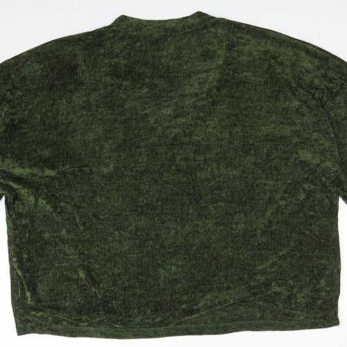 CAPSULE Womens Green  Polyester Basic T-Shirt Size 34 V-Neck