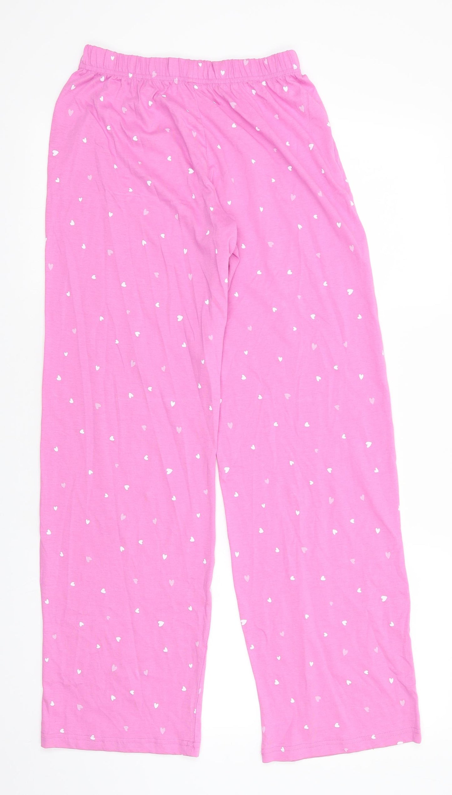 Florence and  Womens Pink Polka Dot Cotton  Pyjama Pants Size 6   - White & Grey Polka Hearts