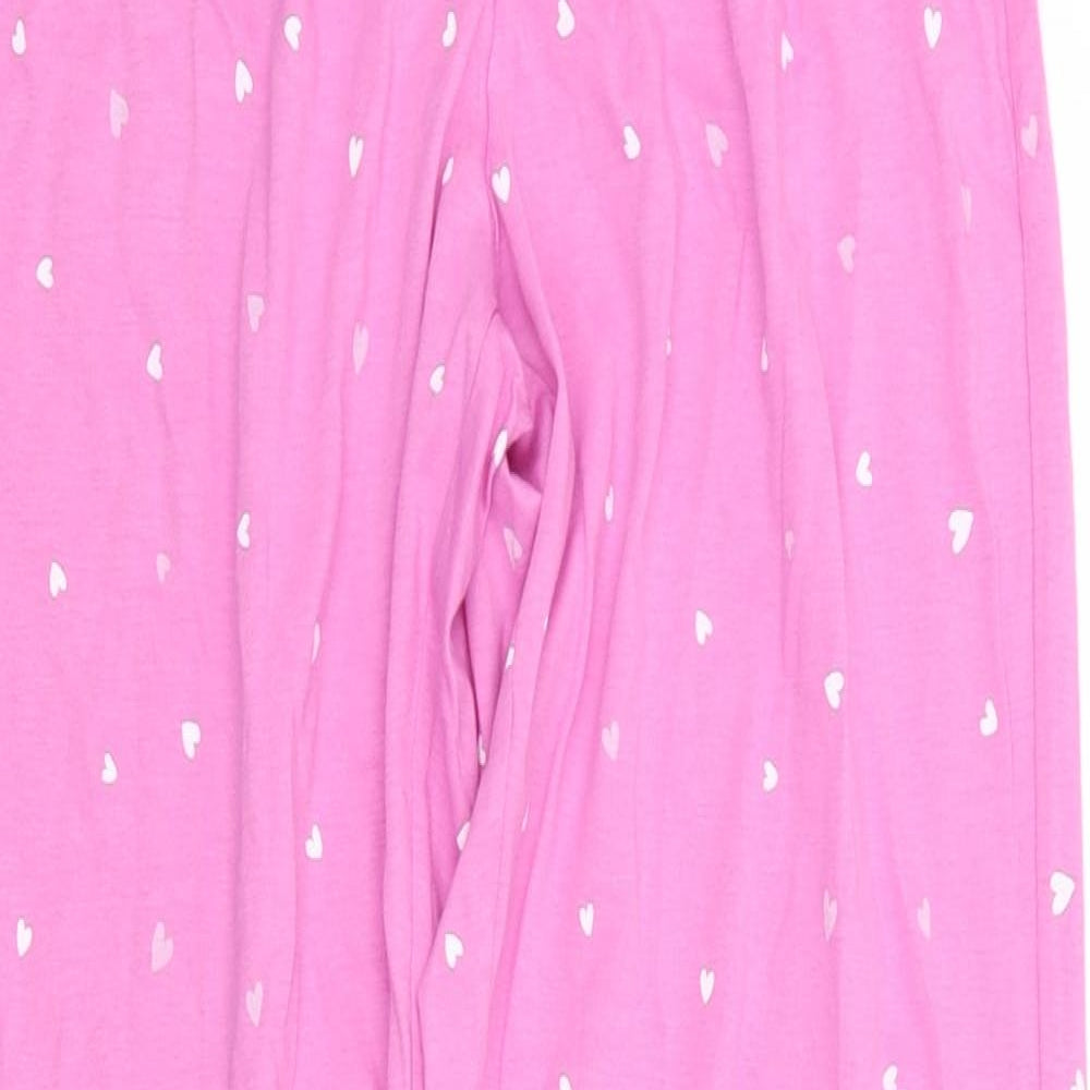 Florence and  Womens Pink Polka Dot Cotton  Pyjama Pants Size 6   - White & Grey Polka Hearts