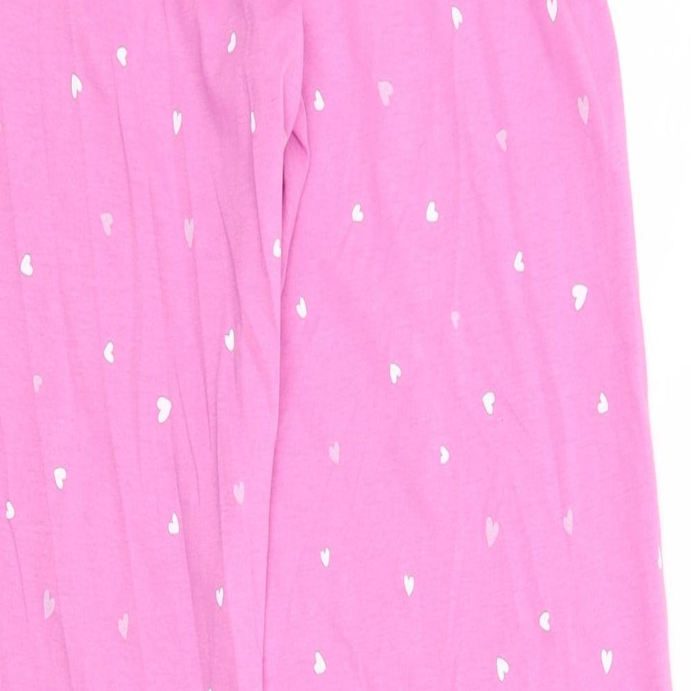 Florence and  Womens Pink Polka Dot Cotton  Pyjama Pants Size 6   - White & Grey Polka Hearts