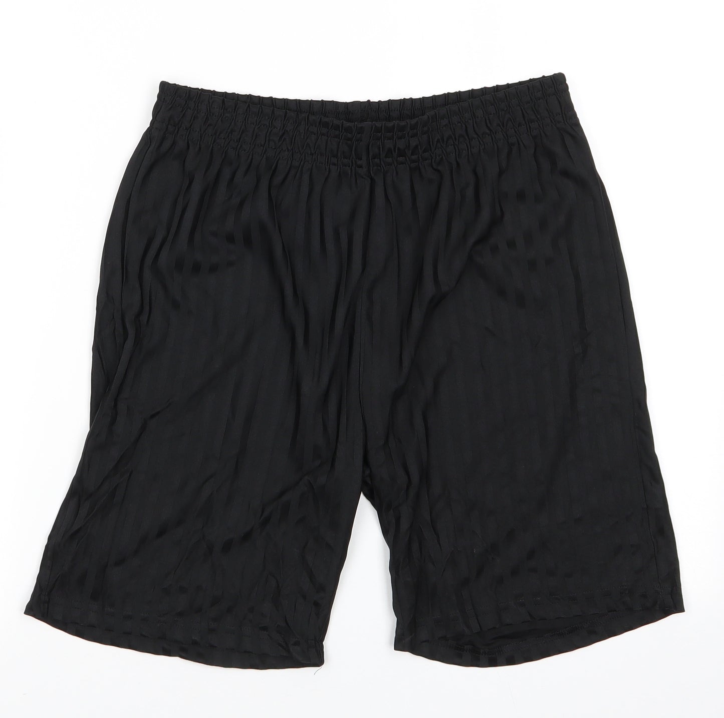 Florence and Fred Boys Black Striped Polyester Utility Shorts Size 13-14 Years  Regular  - Vertical same colour stripe