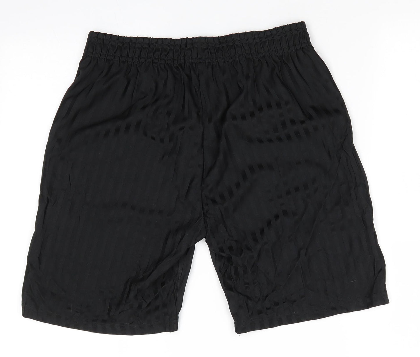 Florence and Fred Boys Black Striped Polyester Utility Shorts Size 13-14 Years  Regular  - Vertical same colour stripe