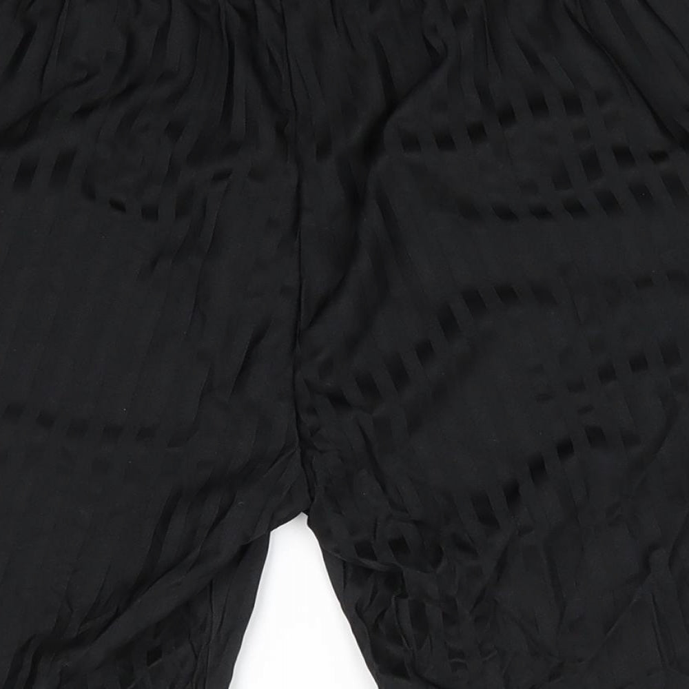 Florence and Fred Boys Black Striped Polyester Utility Shorts Size 13-14 Years  Regular  - Vertical same colour stripe
