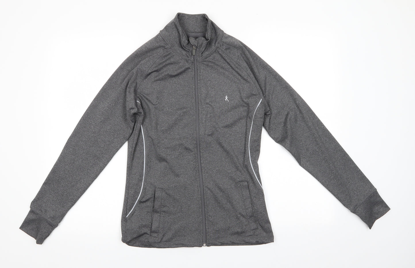 Workout by Atmosphere Womens Grey  Polyester Full Zip Sweatshirt Size 10