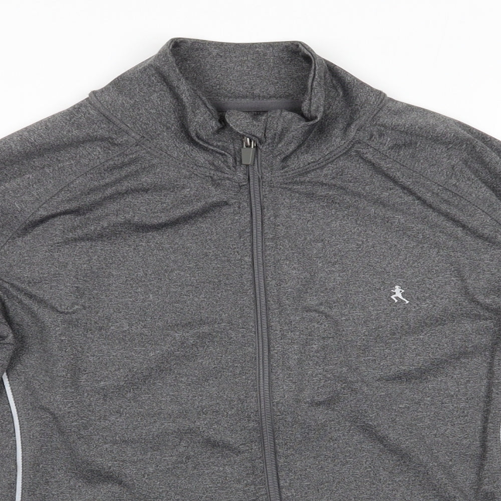 Workout by Atmosphere Womens Grey  Polyester Full Zip Sweatshirt Size 10