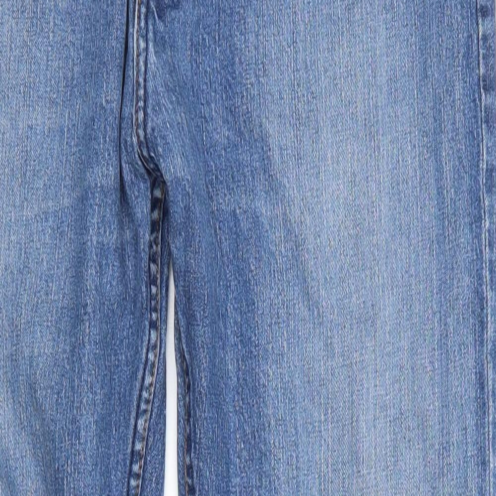Marks and Spencer Mens Blue  Cotton Straight Jeans Size 34 in L33 in Regular