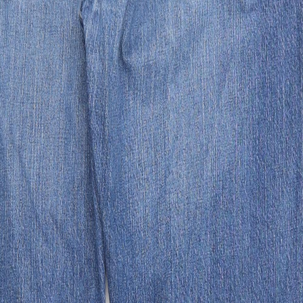Marks and Spencer Mens Blue  Cotton Straight Jeans Size 34 in L33 in Regular