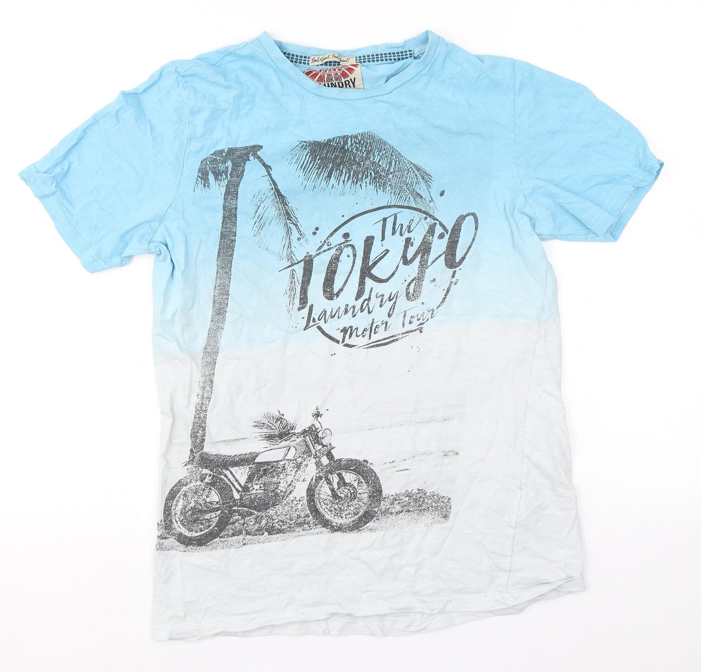 Tokyo Laundry Mens Blue  Cotton  T-Shirt Size S Round Neck