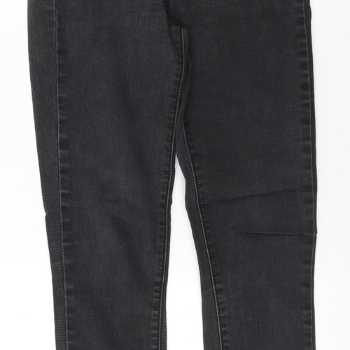 Preworn Womens Black  Cotton Straight Jeans Size 8 L28 in Regular