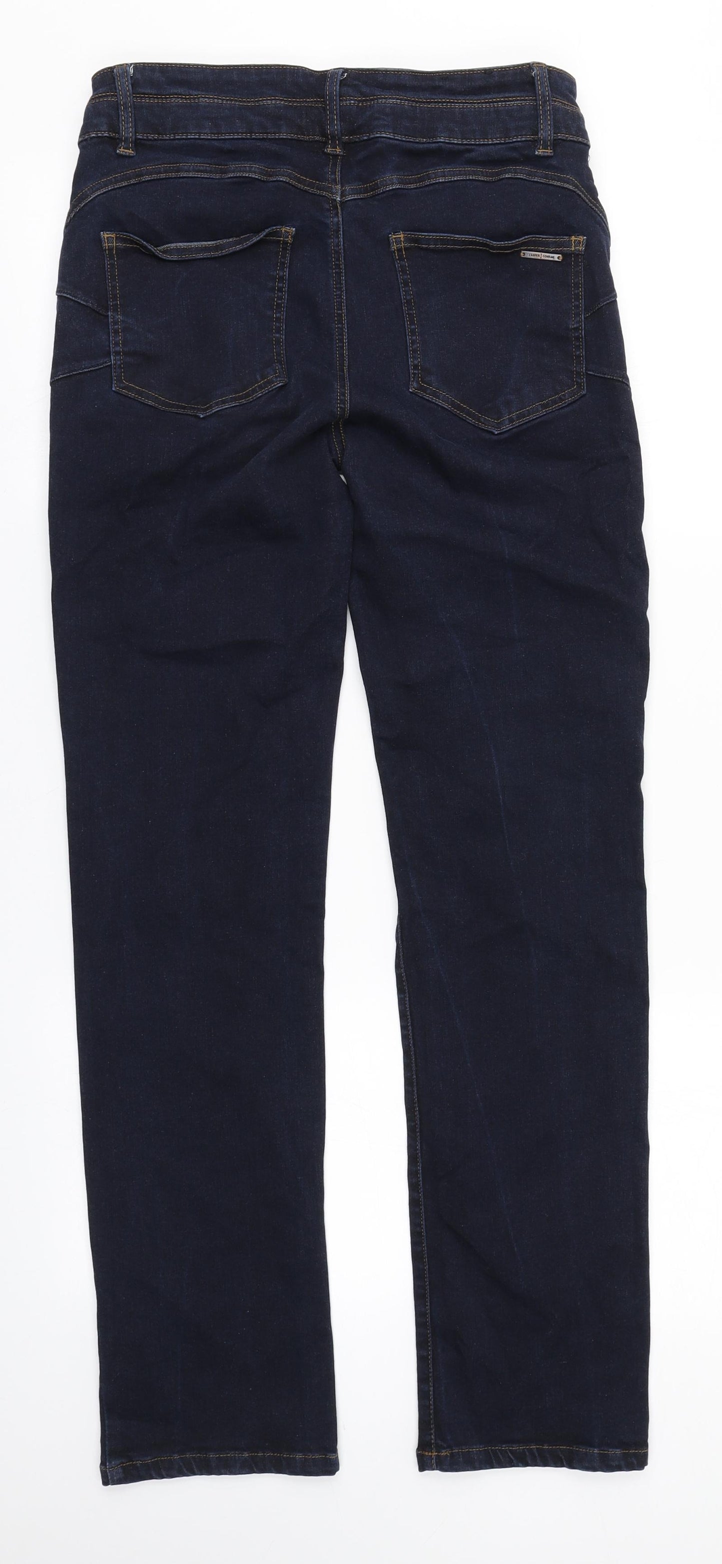 Jasper Conran Womens Blue  Cotton Straight Jeans Size 12 L30 in Regular