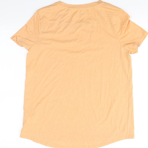 NEXT Womens Orange  Cotton Basic T-Shirt Size 12 Round Neck