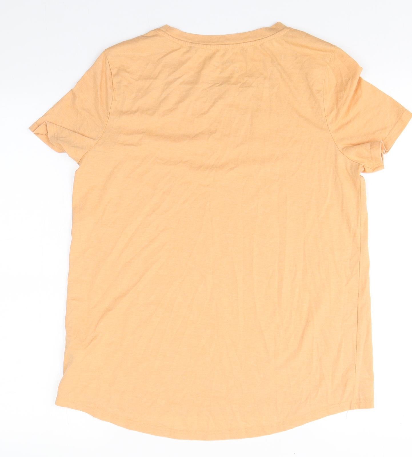 NEXT Womens Orange  Cotton Basic T-Shirt Size 12 Round Neck