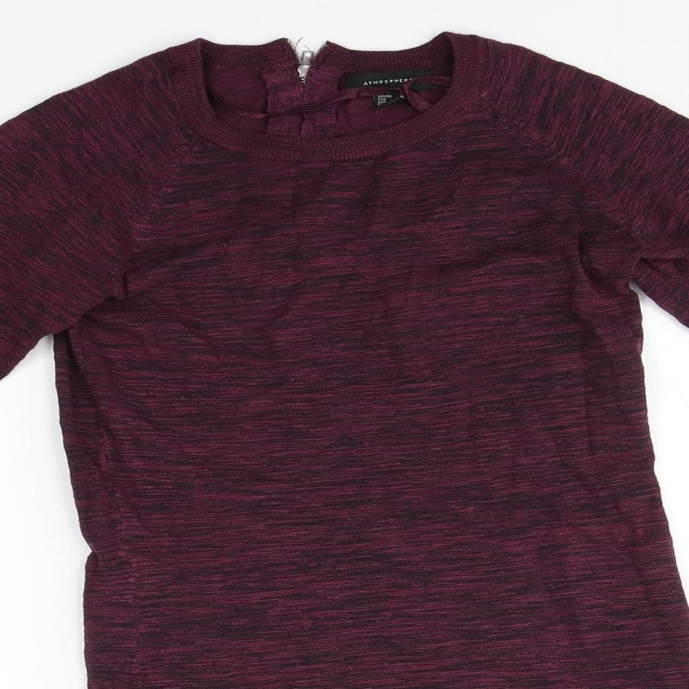 Atmosphere Womens Red Round Neck  Viscose Pullover Jumper Size 12