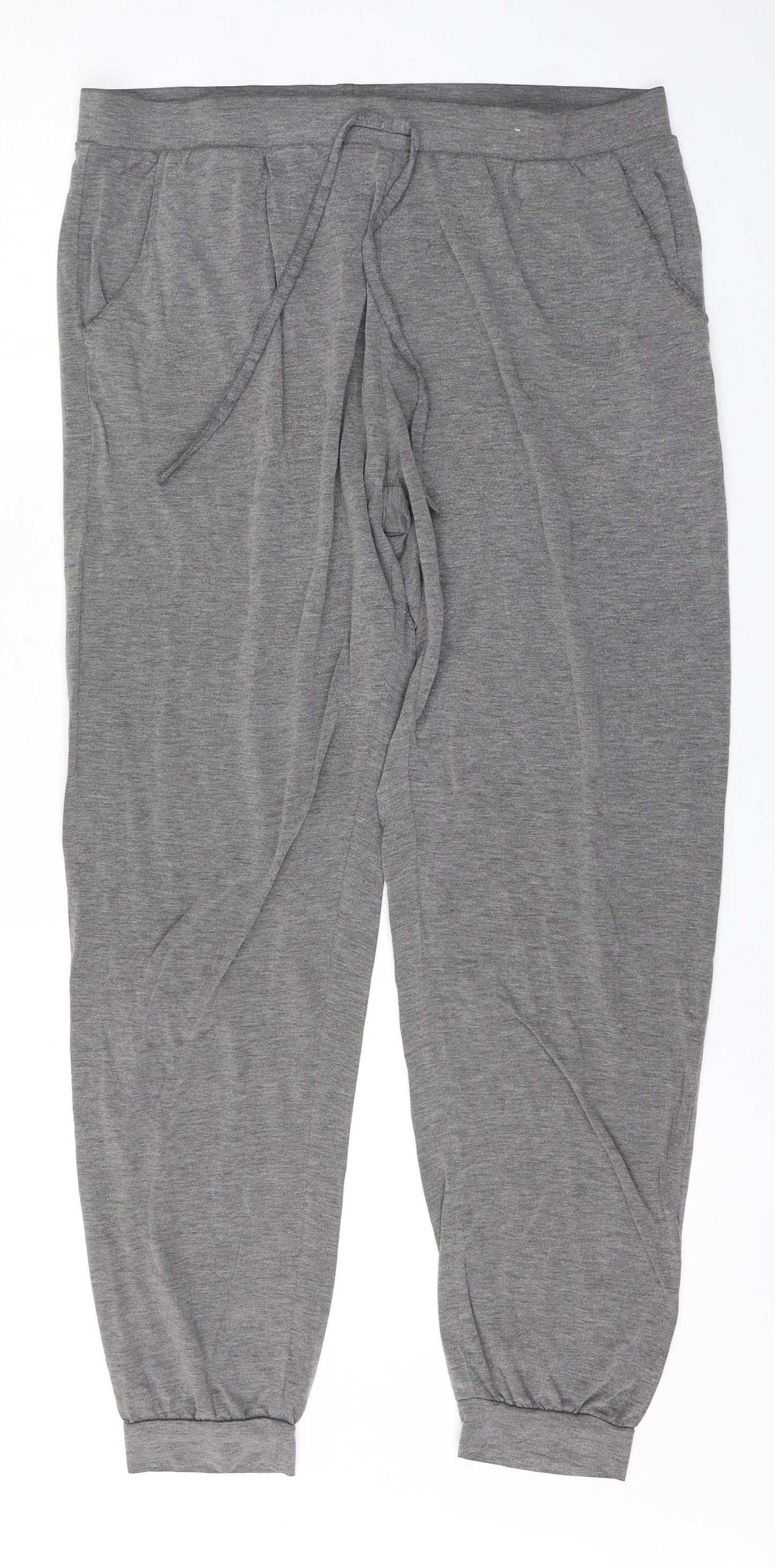 Primark Womens Grey Solid Polyester  Pyjama Pants Size 14
