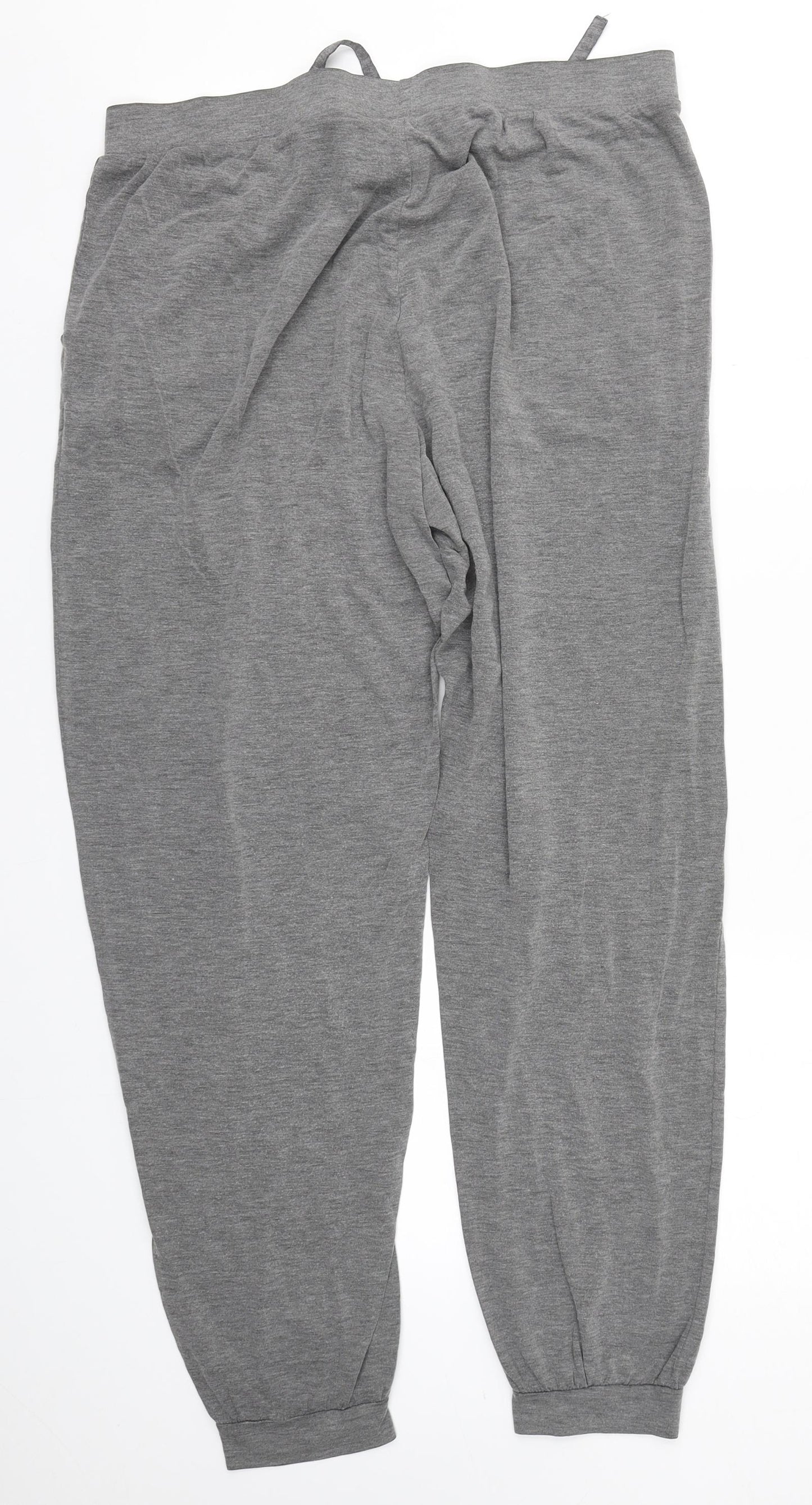 Primark Womens Grey Solid Polyester  Pyjama Pants Size 14