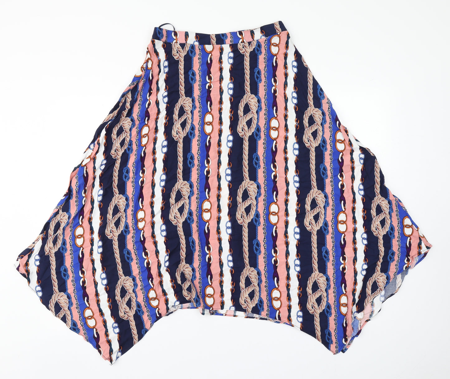 Papaya Womens Multicoloured Striped Viscose A-Line Skirt Size 10