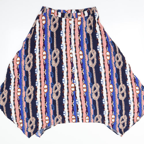 Papaya Womens Multicoloured Striped Viscose A-Line Skirt Size 10