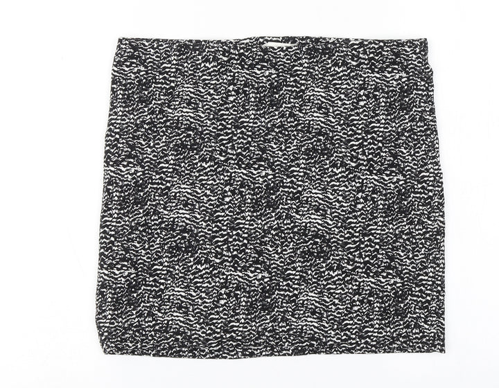 H&M Womens White Animal Print Cotton Skort Skirt Size M