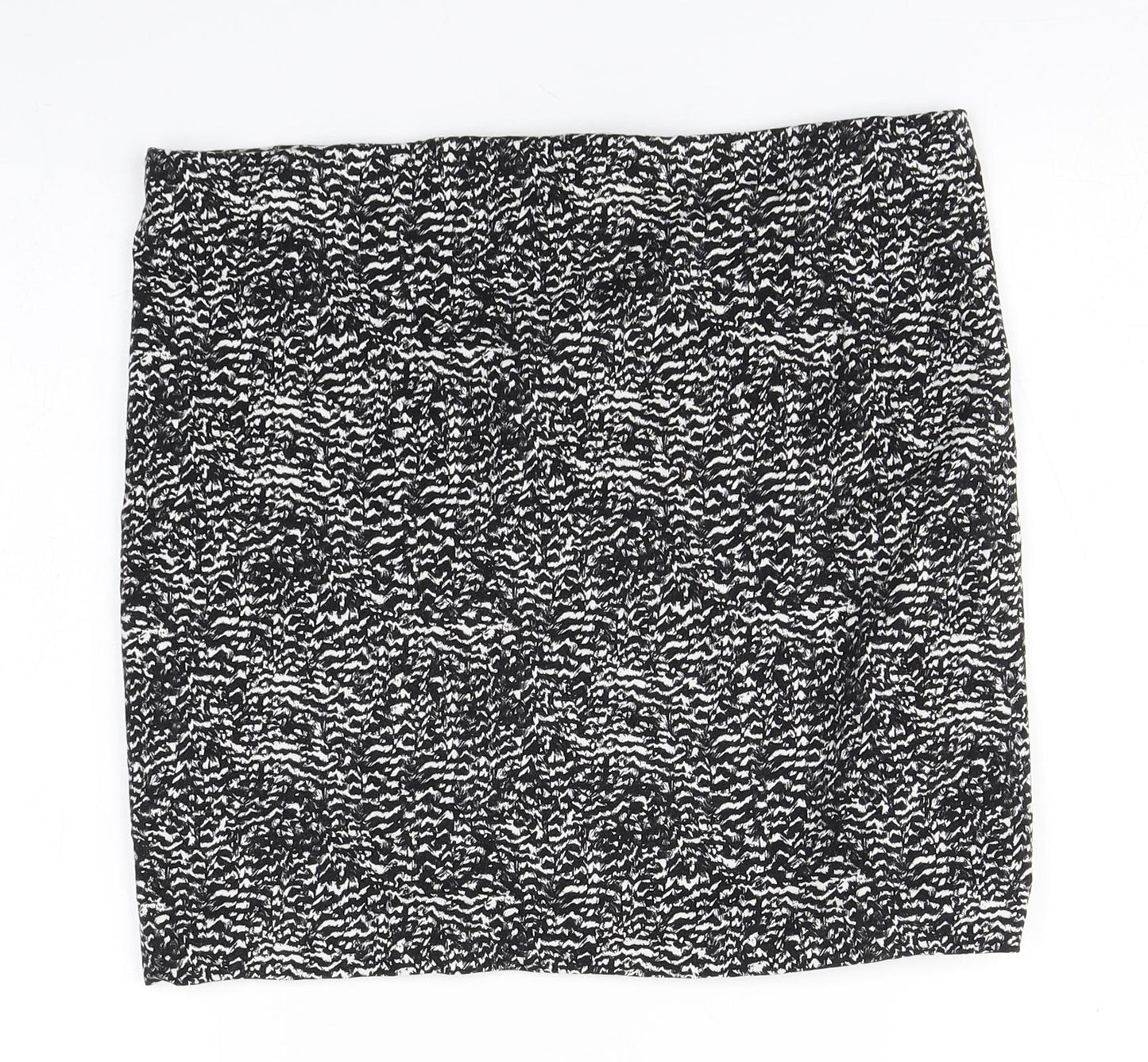 H&M Womens White Animal Print Cotton Skort Skirt Size M