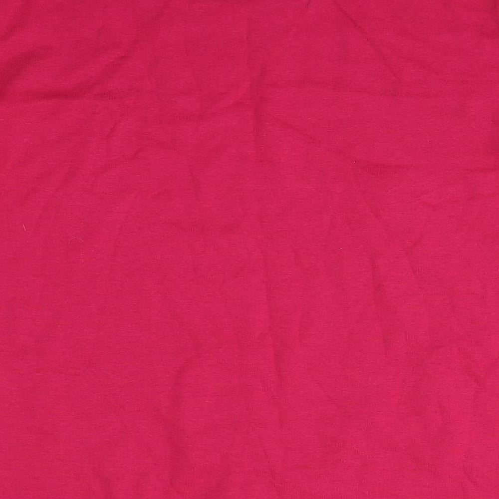 Marks and Spencer Womens Pink  Cotton Basic T-Shirt Size 14 Round Neck