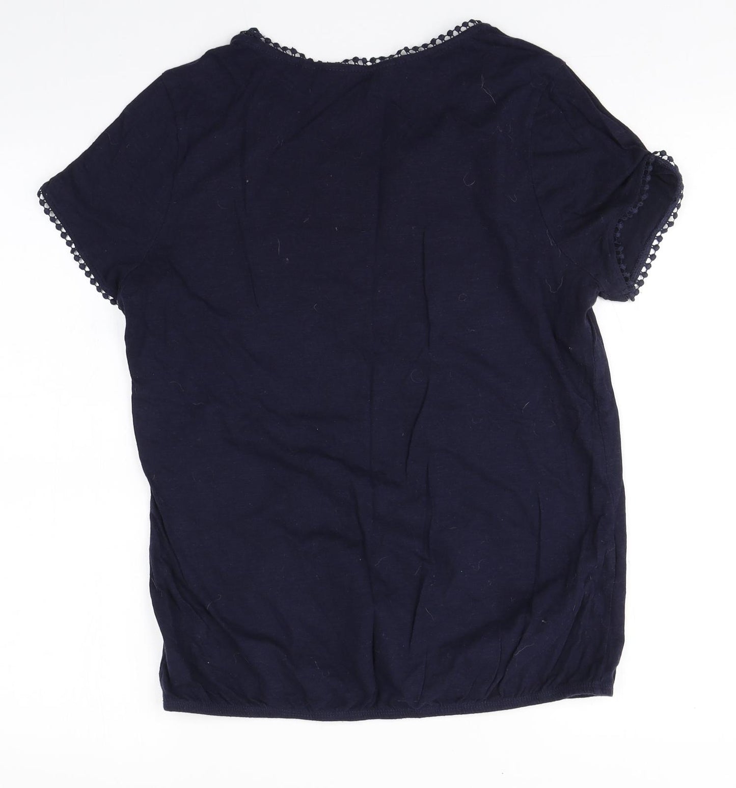 NEXT Womens Blue  Cotton Basic T-Shirt Size 14 Round Neck