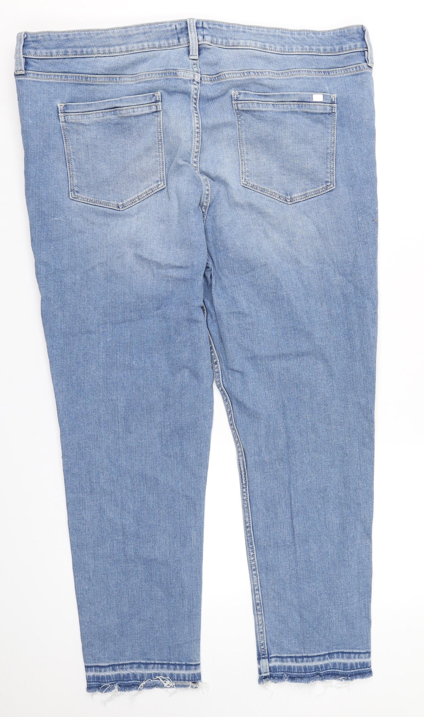 F&F Womens Blue  Cotton Straight Jeans Size 20 L26 in Regular