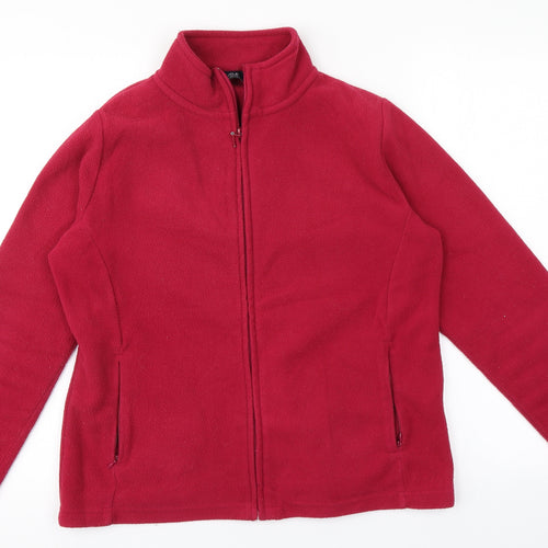 EWM Womens Pink High Neck  Polyester Full Zip Jumper Size 14